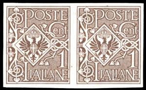 1901 - 1 cent. Floreale, non dentellato, ... 