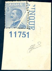 1908 - 25 cent. Michetti, pli daccordeon ... 