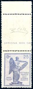 1921 - 25 cent. violetto Vittoria, colore ... 