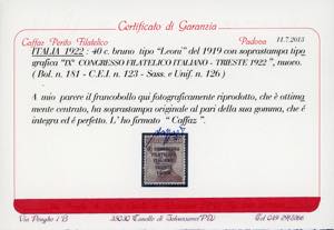 1922 - Congresso Filatelico, ... 