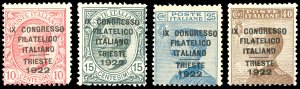 1922 - Congresso Filatelico, soprastampati, ... 