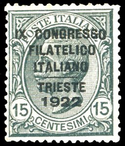 1922 - 15 cent. Congresso Filatelico (124), ... 