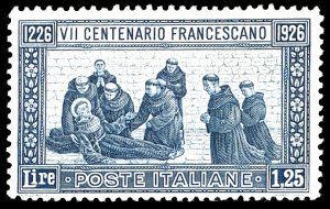 1926 - 1,25 lire San Francesco, dent. 13 1/2 ... 