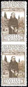 1926 - 5 + 2,50 lire San Francesco, coppia ... 
