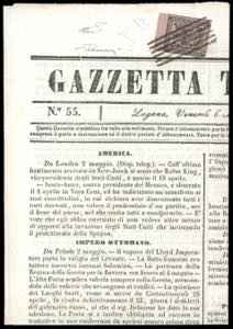 1853 - 9 cent. violetto grigio, lettere B.G. ... 