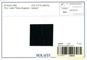 1941 - 25 cent. verde, imitazione ... 