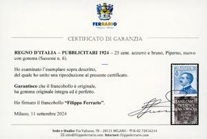 1924 - 25 cent. Piperno (6), ... 