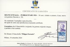 1924 - 50 cent. Coen (10), nuovo, ... 