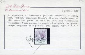 BIBLIOT.CIRCOLANTI MILANO 1924 - ... 