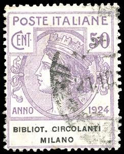 BIBLIOT.CIRCOLANTI MILANO 1924 - 50 cent. ... 