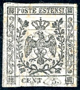 1852 - 5 cent. bianco su carta vergata ... 