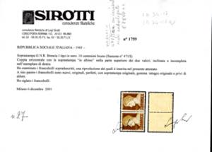 1944 - 10 cent. soprastampa G.N.R. ... 