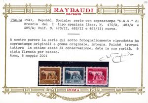 1943 - 5 cent., 2,55 lire, 5 lire ... 