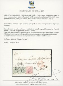 1859 - 5 cent. verde, coppia ... 