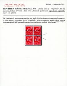 1944 - 10 lire, soprastampa G.N.R. ... 