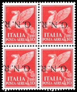 1944 - 10 lire, soprastampa G.N.R. di Verona ... 