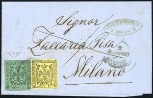 1859 - 5 cent. verde, punto dopo le cifre, ... 