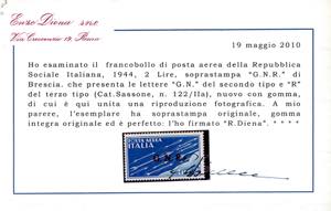 1944 - 2 lire soprastampa G.N.R. ... 