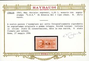 1943 - 2,50 lire, soprastampa ... 
