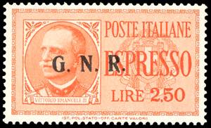 1943 - 2,50 lire soprastampa G.N.R. di ... 