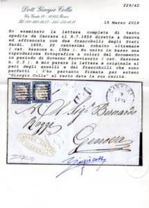 1859 - 20 cent. azzurro scuro ... 