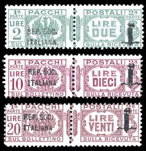 1944 - 2 lire, 10 lire e 20 lire ... 