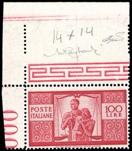 1946 - 100 lire Democratica (565), angolo di ... 