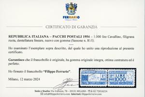 1954 - 1.000 lire Cavallino, ... 