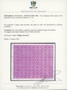 1956 - 8 lire, filigrana stelle ... 