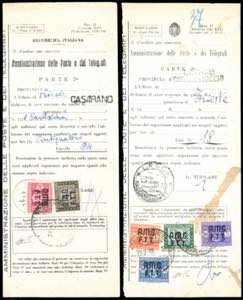 SEGNATASSE 1948/49 - Due moduli n. 77 per ... 