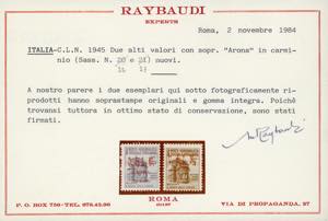 ARONA 1945 -  25 cent., 1 lira e 3 ... 