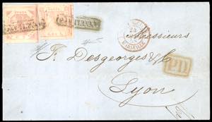 1858 - 1 grano rosa chiaro, I tavola, 2 ... 