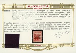 MACCAGNO 1945 - 20 cent. Monumenti ... 