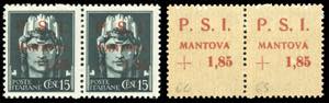 MANTOVA 1945 - 1,85 lire su 15 cent., ... 