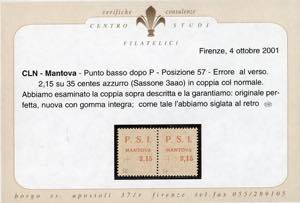 MANTOVA 1945 - 2,15 lire su 35 ... 
