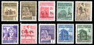 PONTE CHIASSO 1945 - Soprastampati, serie ... 