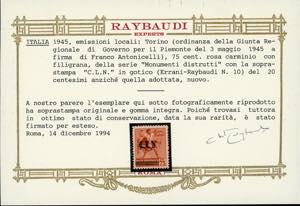 TORINO 1945 - 75 cent. rosa ... 