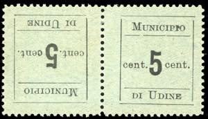 UDINE 1918 - 5 cent., coppia orizzontale ... 