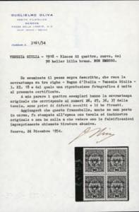 VENEZIA GIULIA 1918 - 90 h. lilla ... 