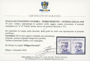 VENEZIA GIULIA 1918 - 50 cent., ... 