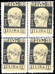 FIUME 1920 - 1 lira DAnnunzio (122), stampa ... 