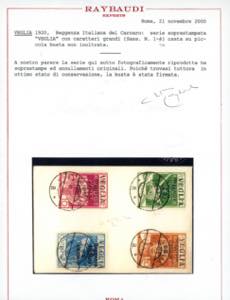 VEGLIA 1920 - Soprastampati in ... 