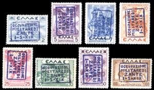 ZANTE POSTA AEREA 1941 - Soprastampati, otto ... 