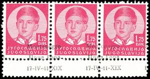 MONTENEGRO 1941 - 1,75 lire carminio, ... 