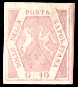1858 - 10 grana rosa brunastro, I tavola ... 