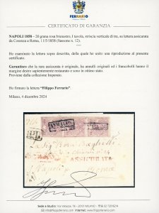 1858 - 20 grana rosa brunastro, I ... 