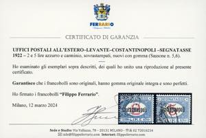 COSTANTINOPOLI SEGNATASSE 1922 - 2 ... 