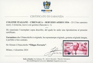 SERVIZIO AEREO 1934 - 25 + 2 lire ... 