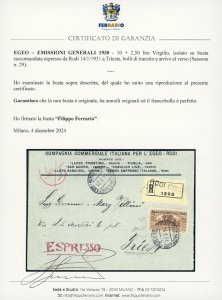 1930 - 10 + 2,50 lire Virgilio ... 