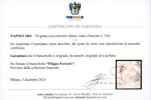 1861 - 50 grana rosa carminio ... 